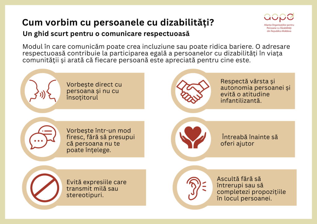 Cum vorbim cu persoanele cu dizabilități? Un ghid simplu pentru o comunicare respectuoasă