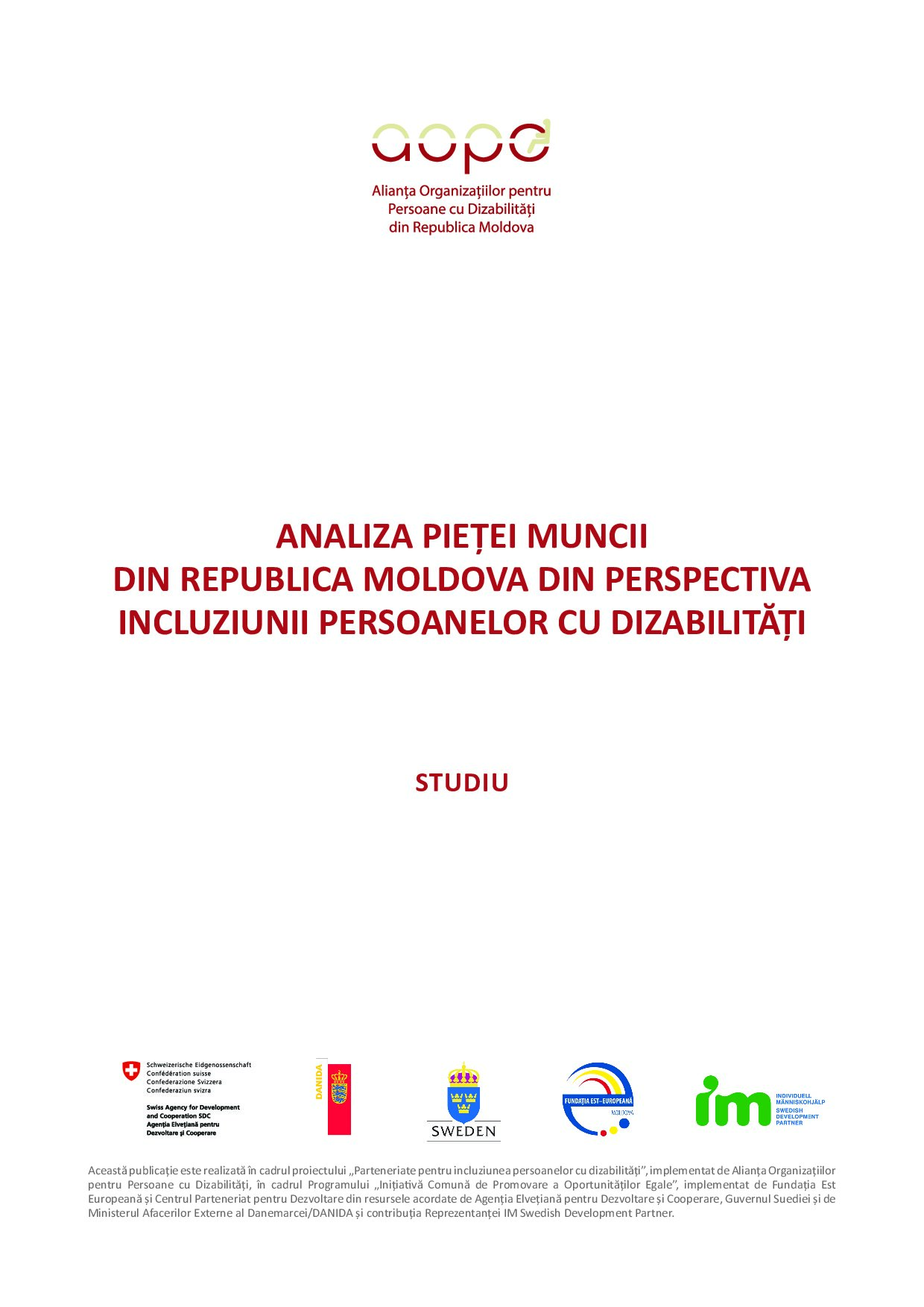 ANALIZA PIEȚEI MUNCII DIN REPUBLICA MOLDOVA DIN PERSPECTIVA INCLUZIUNII PERSOANELOR CU DIZABILITĂȚI