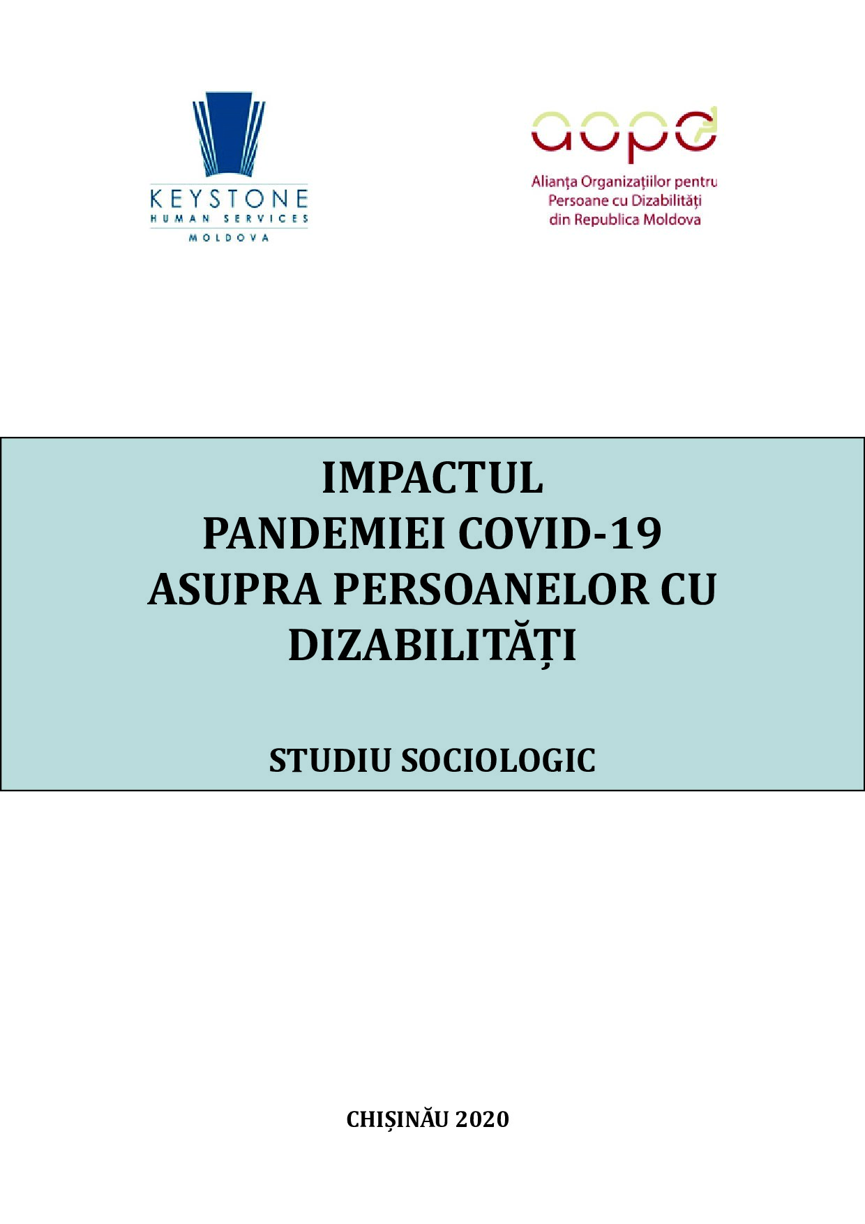 IMPACTUL PANDEMIEI COVID-19 ASUPRA PERSOANELOR CU DIZABILITĂȚI STUDIU SOCIOLOGIC